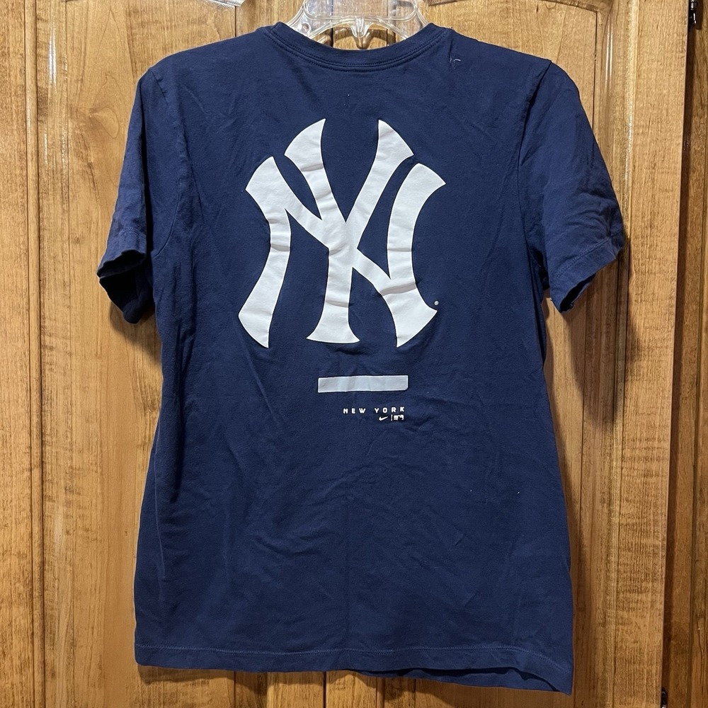 New York Yankees Nike Interlocking NY Blue T Shirt Size Small Baseball Fan